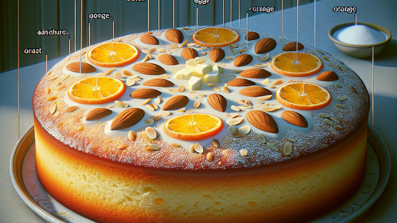 receita-de-Bolo de Amêndoa com Cobertura de Laranja-Bolos diferentes