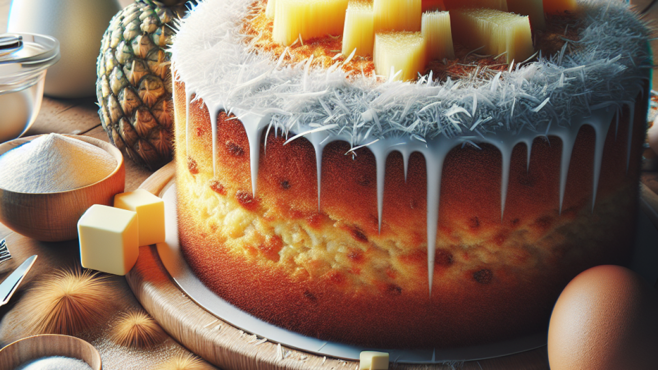 receita-de-Bolo de Coco com Abacaxi-Bolos diferentes