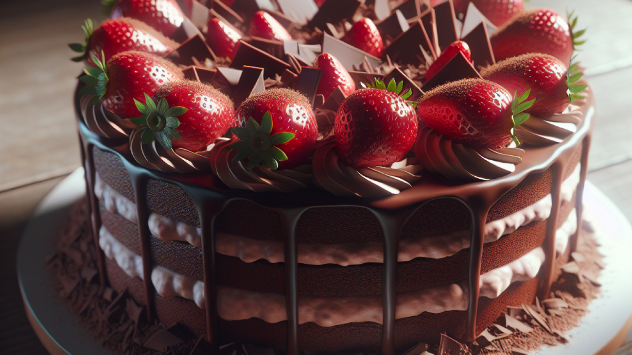 receita-de-Bolo de Chocolate com Morango-Aniversários