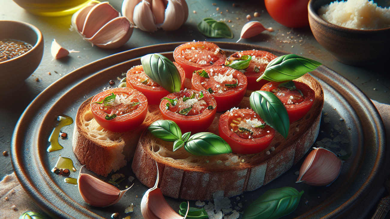 receita-de-Bruschetta de Tomate e Manjericão-Entradas