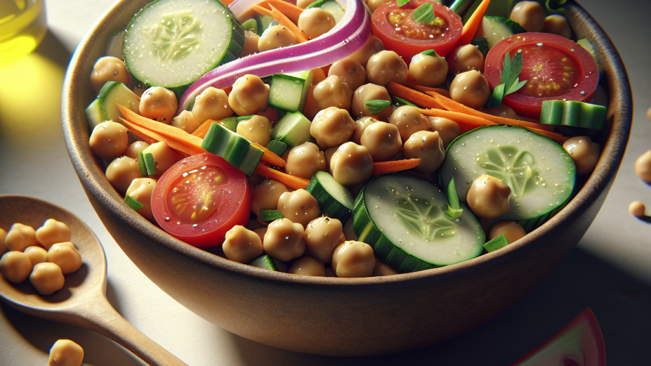 receita-de-Salada de Grão-de-Bico com Legumes-Almoço