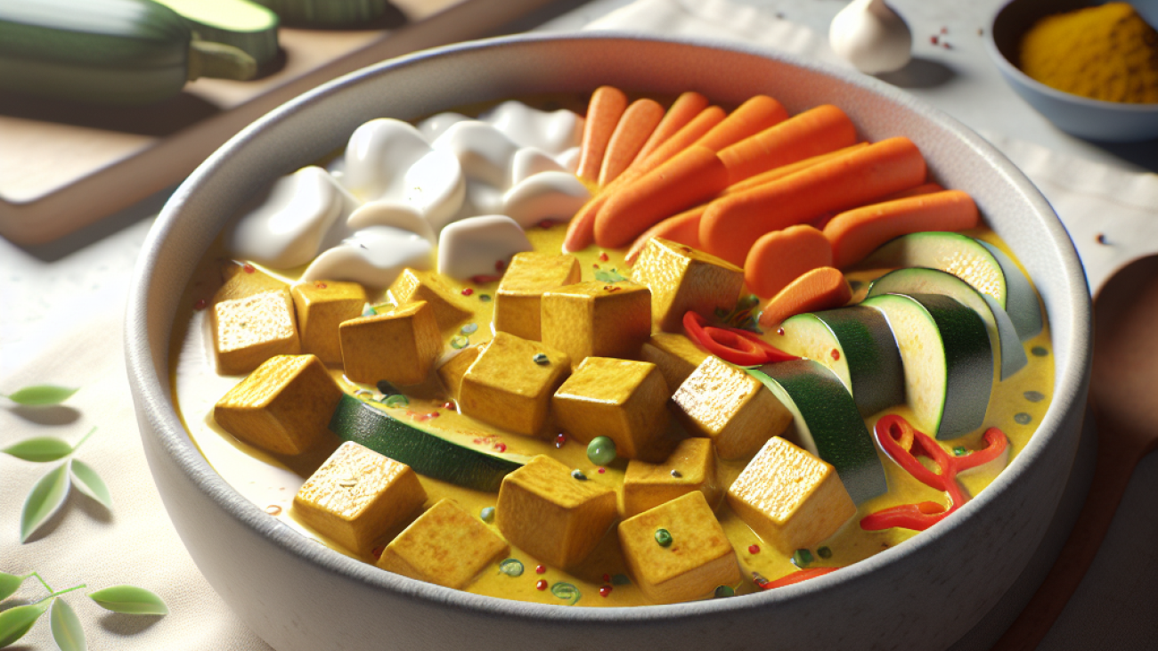 receita-de-Tofu ao Curry com Legumes-Jantar